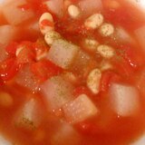 大根と大豆のトマトスープ